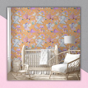 Papel Pintado Watercolor Girly Whimsical en Peach