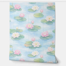 Papel Pintado Watercolor lotus flower pattern