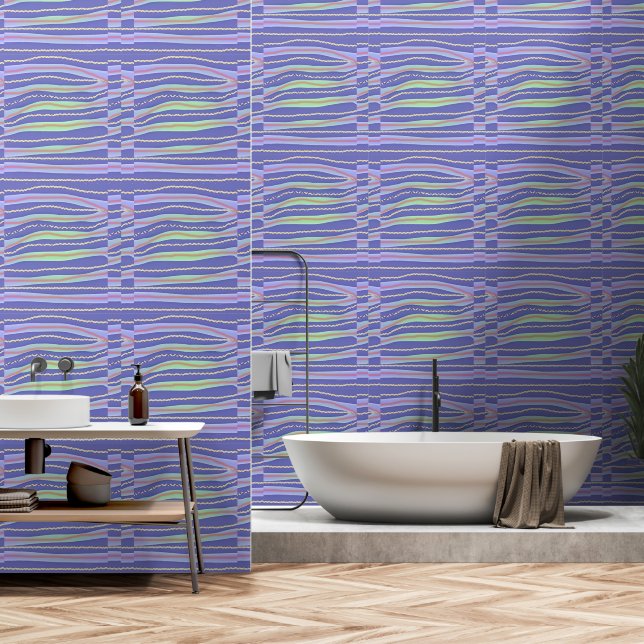 Papel Pintado Wavy Waves Blue (Baño)
