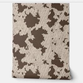 Papel Pintado Western Faux Cow Print Brown y Cream