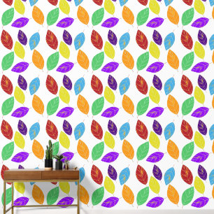Papel Pintado Whimsical Flying Fall Leaves