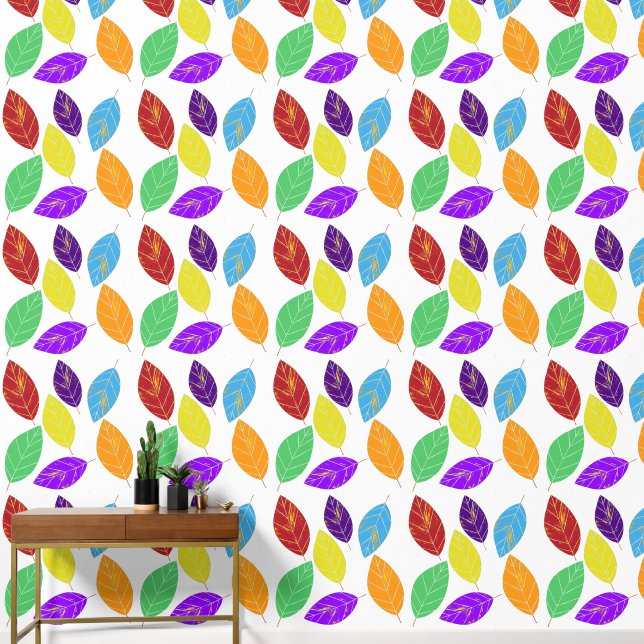 Papel Pintado Whimsical Flying Fall Leaves (Pasillo)