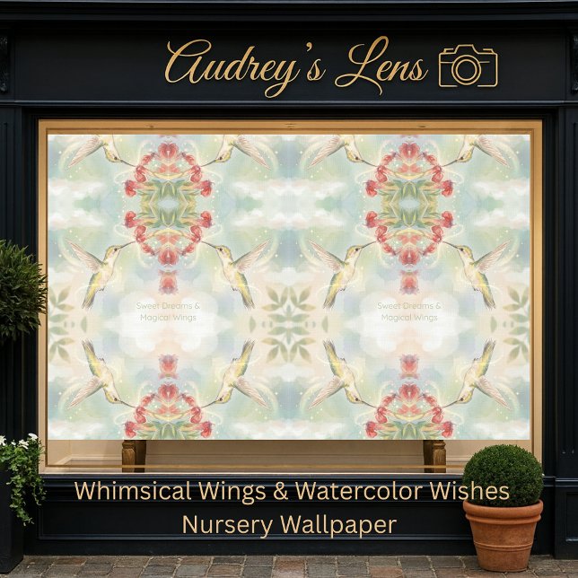 Papel Pintado Whimsical Watercolor Hummingbird & Floral  (Subido por el creador)