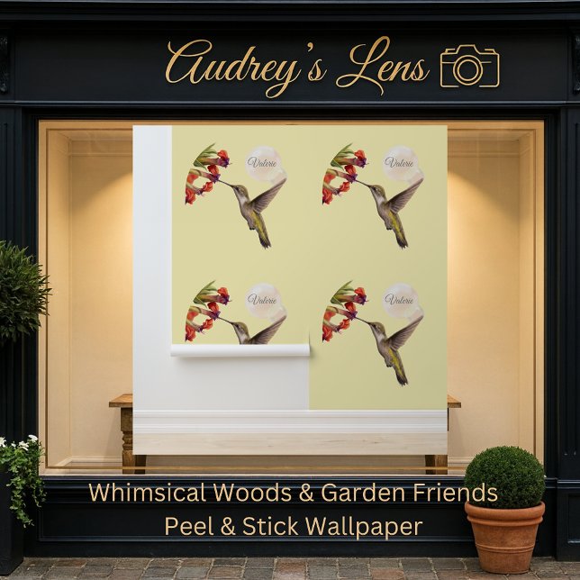 Papel Pintado Whimsical Watercolor Hummingbird & Floral Nursery  (Subido por el creador)