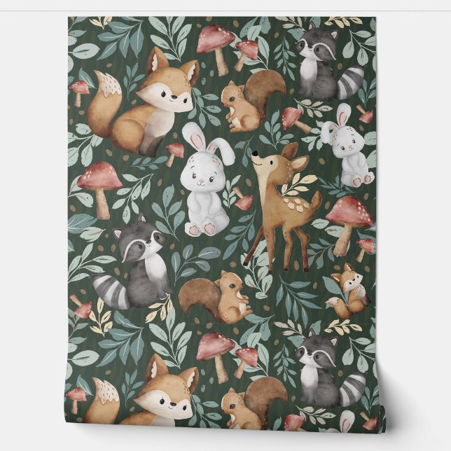 Papel Pintado Whimsical Woodland Friends (Desenrollar)