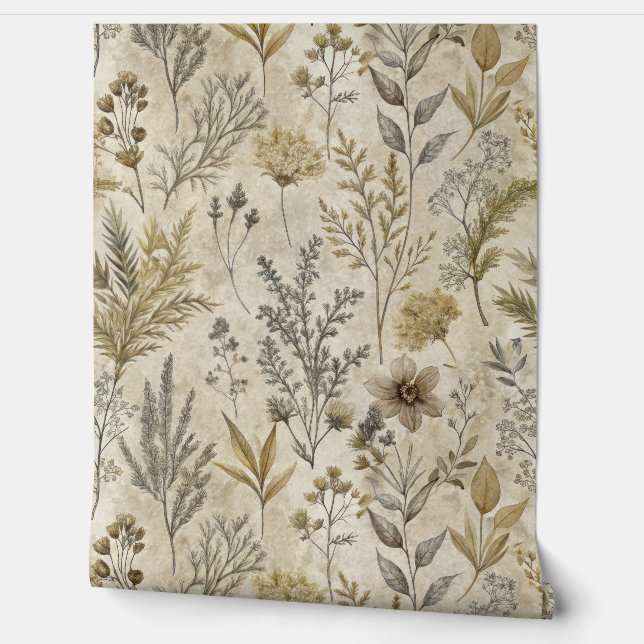 Papel Pintado Whimsical Woodland Wildflower & Foliage (Desenrollar)