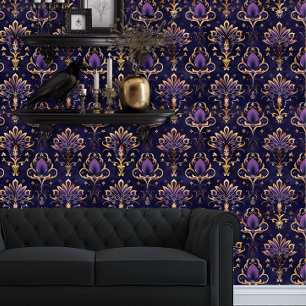 Papel Pintado Whimsigoth Elegant Purple and Gold