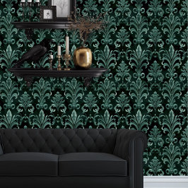 Papel Pintado Whimsigoth Emerald Green Fleur
