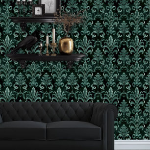 Papel Pintado Whimsigoth Emerald Green Fleur