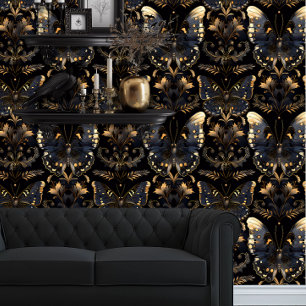 Papel Pintado Whimsigoth Gold Translucent Butterflies
