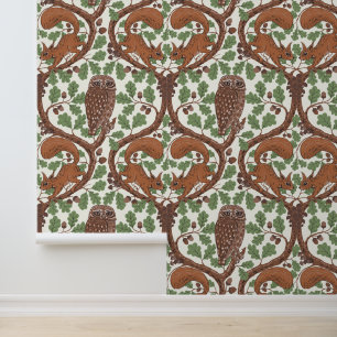 Papel Pintado Whispers/Owls y Squirrels en roble/mo