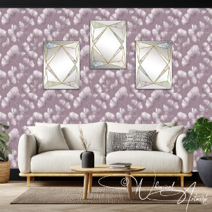 Papel Pintado White deja Ginkgo Biloba en Mauve