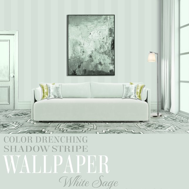 Papel Pintado White Sage Six Inch Green Shadow Stripe (Subido por el creador)