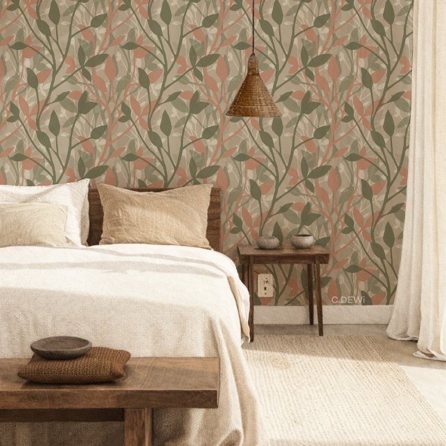 Papel Pintado Wild Garden Mist Earthy Botanical Layers (Subido por el creador)