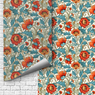 Papel Pintado William Morris inspirado en la terracota azul past