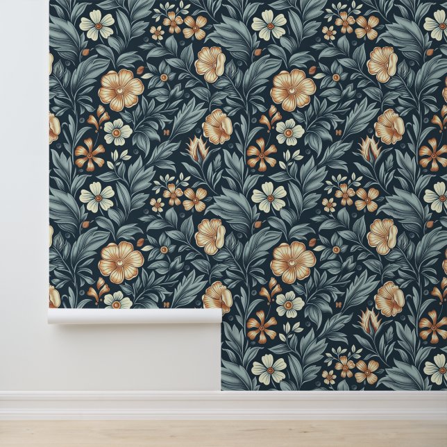 Papel Pintado William Morris Inspired Botanical Style Pattern (Solicitud)