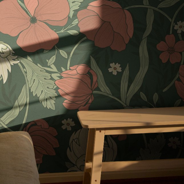 Papel Pintado William Morris Red Floral Pattern  (Subido por el creador)