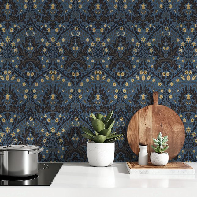 Papel Pintado William Morris Spring Thicket Midnight Blue Gold (Subido por el creador)
