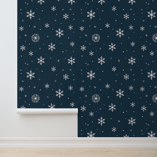 Papel Pintado Winter Wonderland: Un Delicado Patrón De Copos De  (Solicitud)
