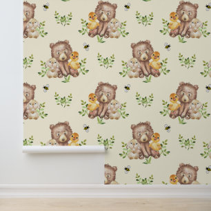 Papel Pintado Woodland Animals Bebé Neutral de pato