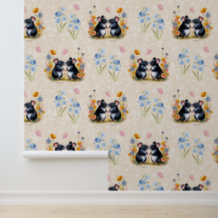 Papel Pintado Woodland Animals Love Mice Floral Butterfly
