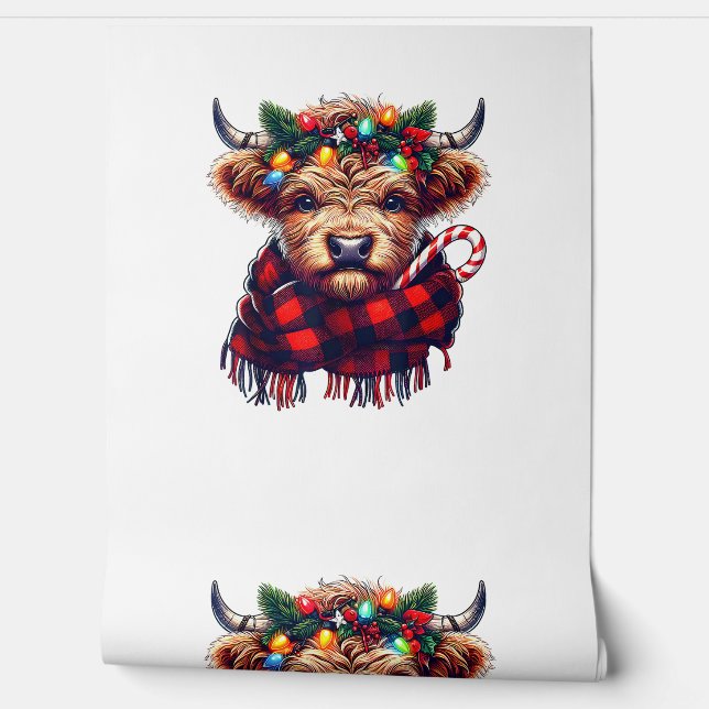 Papel Pintado xmas asombrosas vacas en las tierras altas navidad (Desenrollar)