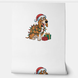 Papel Pintado Xmas Iluminación Santa Treeing Walker Coonhound Do