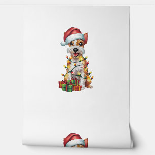 Papel Pintado Xmas iluminando a Navidades de perros de Santa Sil