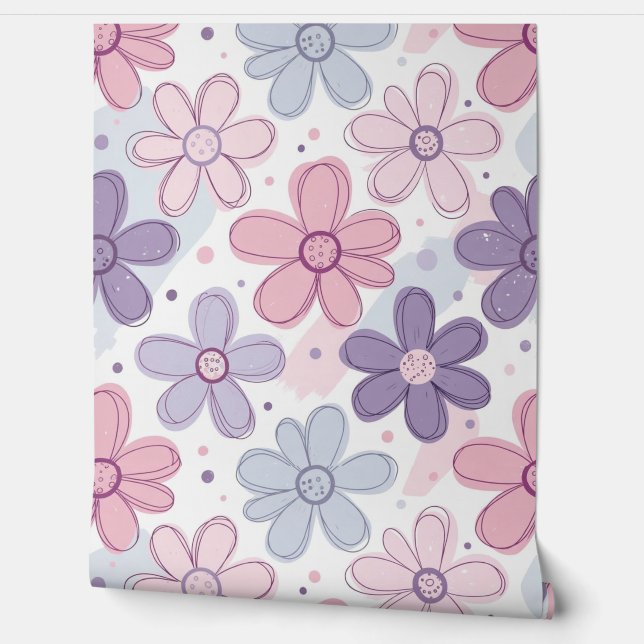 Papel Pintado Y2K Flower Seamless Pattern (Desenrollar)