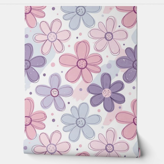 Papel Pintado Y2K Flower Seamless Pattern (Desenrollar)