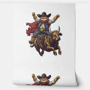 Papel Pintado Yehaw Kitty - Rodeo de Cowboy gato salvaje del oes