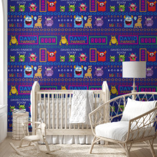 Papel Pintado Yellow blue Monster Kids' Rooms Child Name