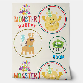 Papel Pintado Yellow Monster Kids' Rooms Child Name