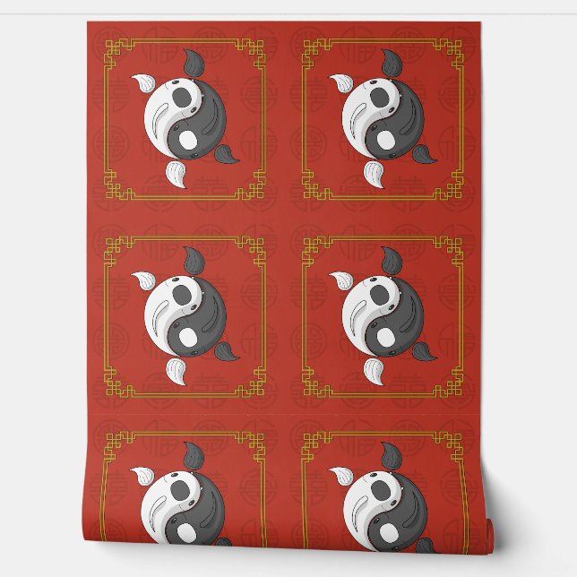 Papel Pintado Yin y Yang el Koi (Desenrollar)