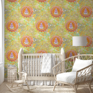 Papel Pintado Yoga espiritual Asana Meditación Mandala 3