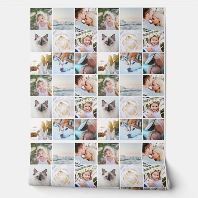 Papel Pintado Your Photos Custom Collage Modern Simple (Desenrollar)