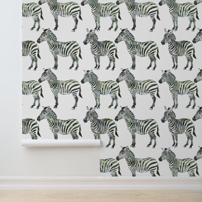 Papel Pintado Zebra Jungla Serengeti África Patrón de Safari (Solicitud)
