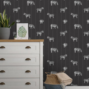 Papel Pintado Zebras y rayas negras