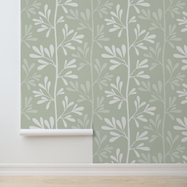 Papel Pintado Zen Garden Stems XL12 blanco botánico mínimo (Solicitud)