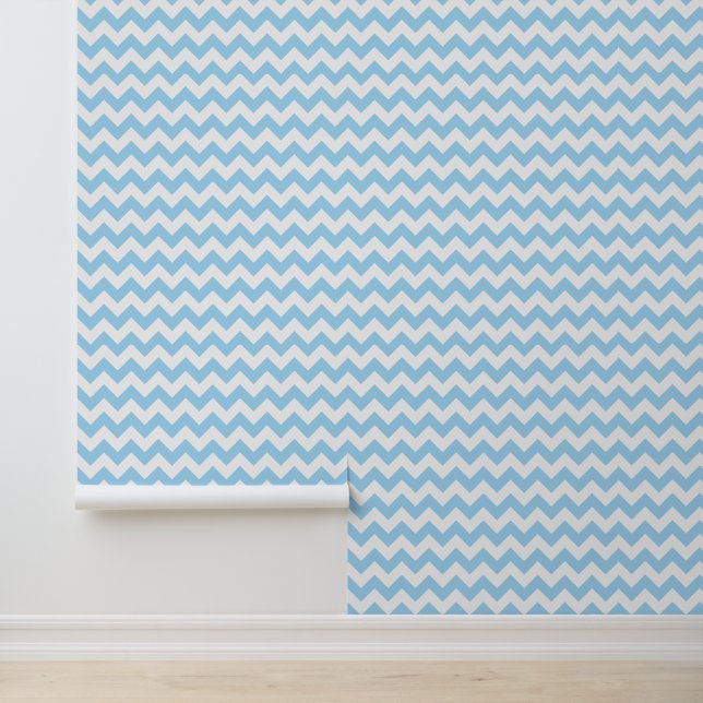 Papel Pintado Zigzag Azul, Chevron Azul, Patrón Geométrico (Solicitud)