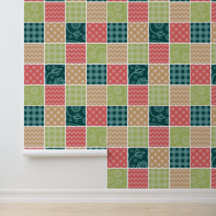 Papel Pintado Zigzag, Chevron, Gingham, Puertos Polka, Patchwork