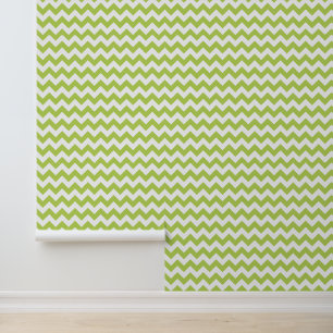 Papel Pintado Zigzag verde, Chevron verde, patrón geométrico