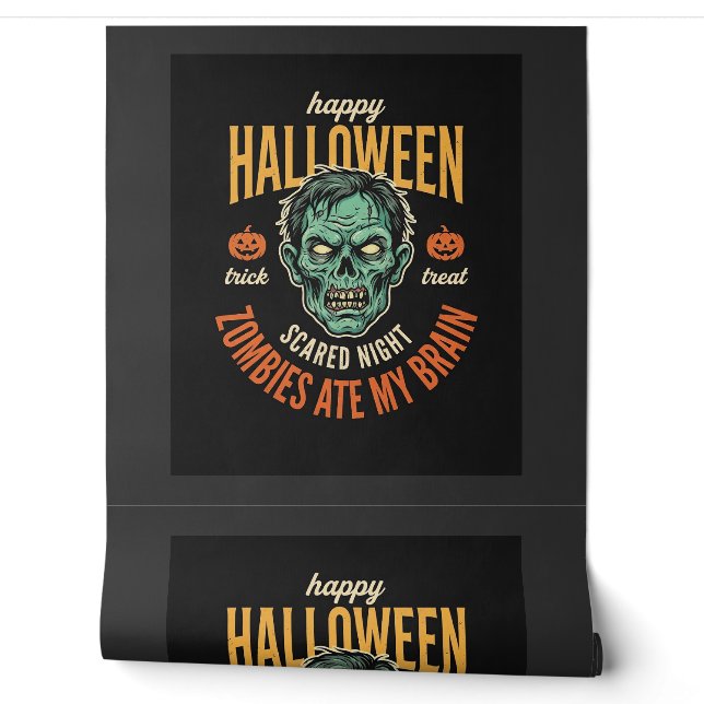 Papel Pintado Zombies de Halloween se comieron mi cerebro (Desenrollar)