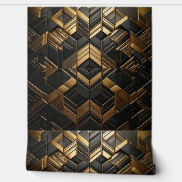 Papel Pintado Zwart Goud Retro Behang