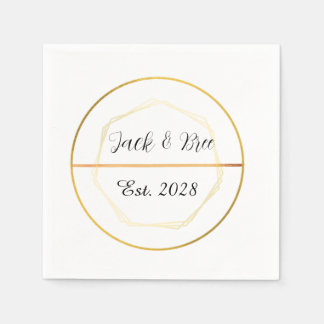 Papel Plantilla de servilleta de boda minimalista elegan