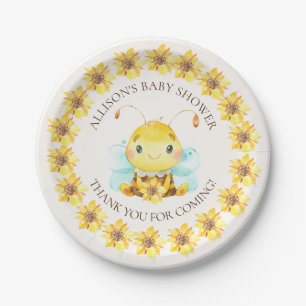Papel Plato Baby Shower 7" de dulce bebe de miel