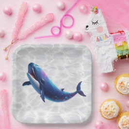 Papel Plato de ballena bebé