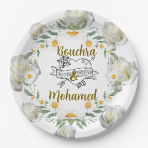 Papel Plato de boda floral