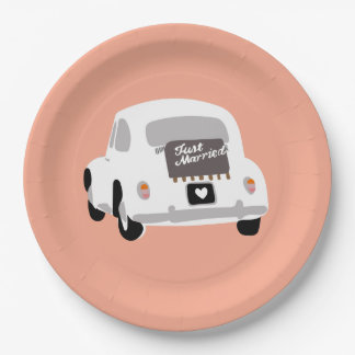 Papel Plato de cartón recién casados
