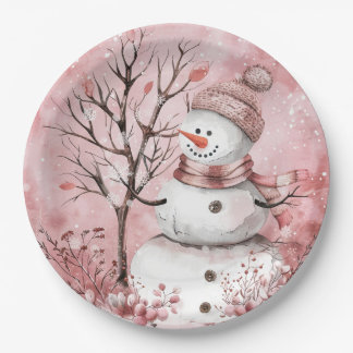Papel Plato de cena de Snowman